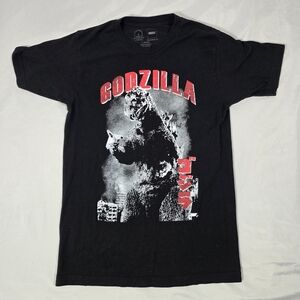Godzilla Black Graphic Print Cotton Crew Neck Men's T-Shirt Size L Short Sleeve